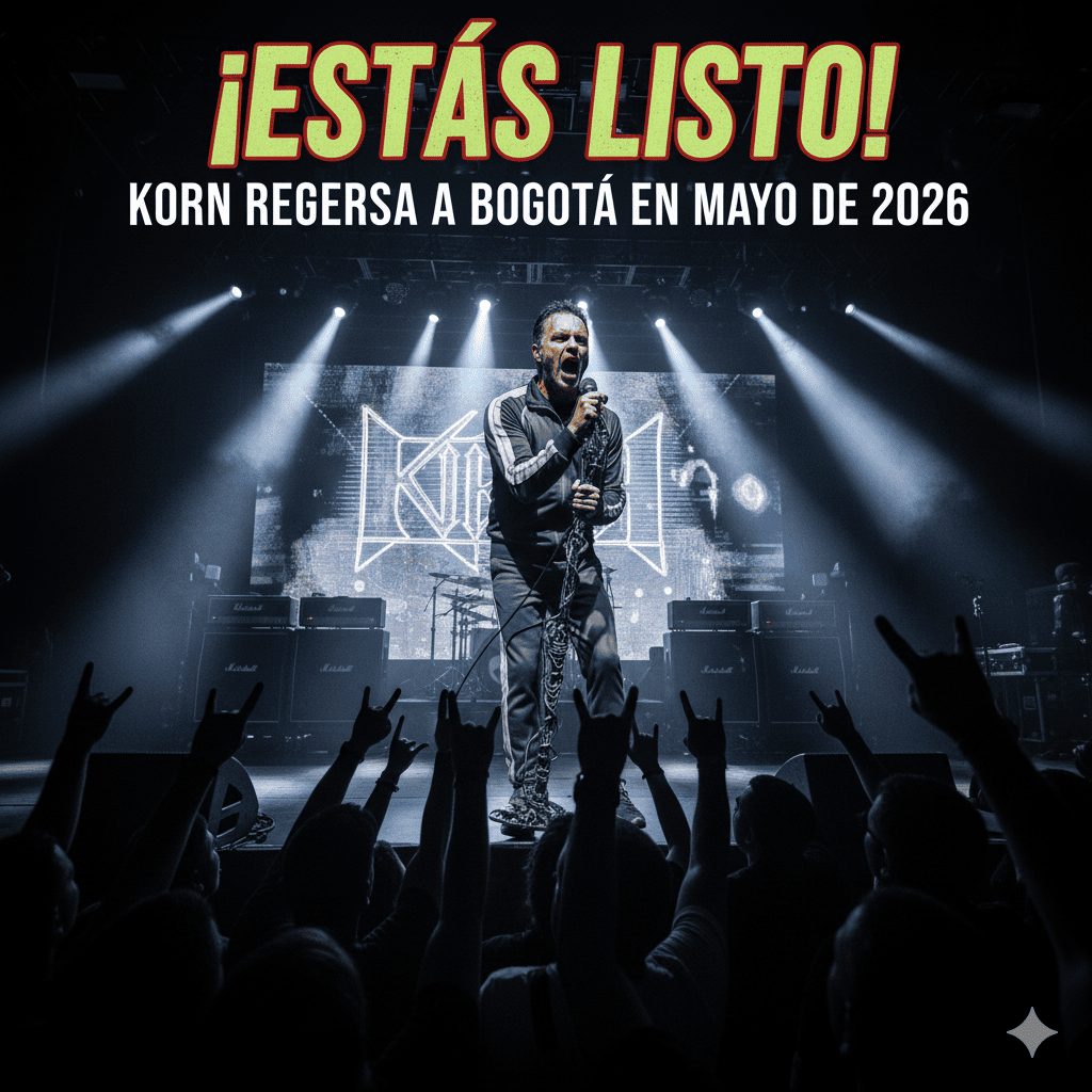 Vocalista de banda nu metal en concierto